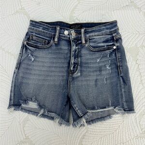 Judy Blue Women's Frayed Hem Jean Shorts - Size M